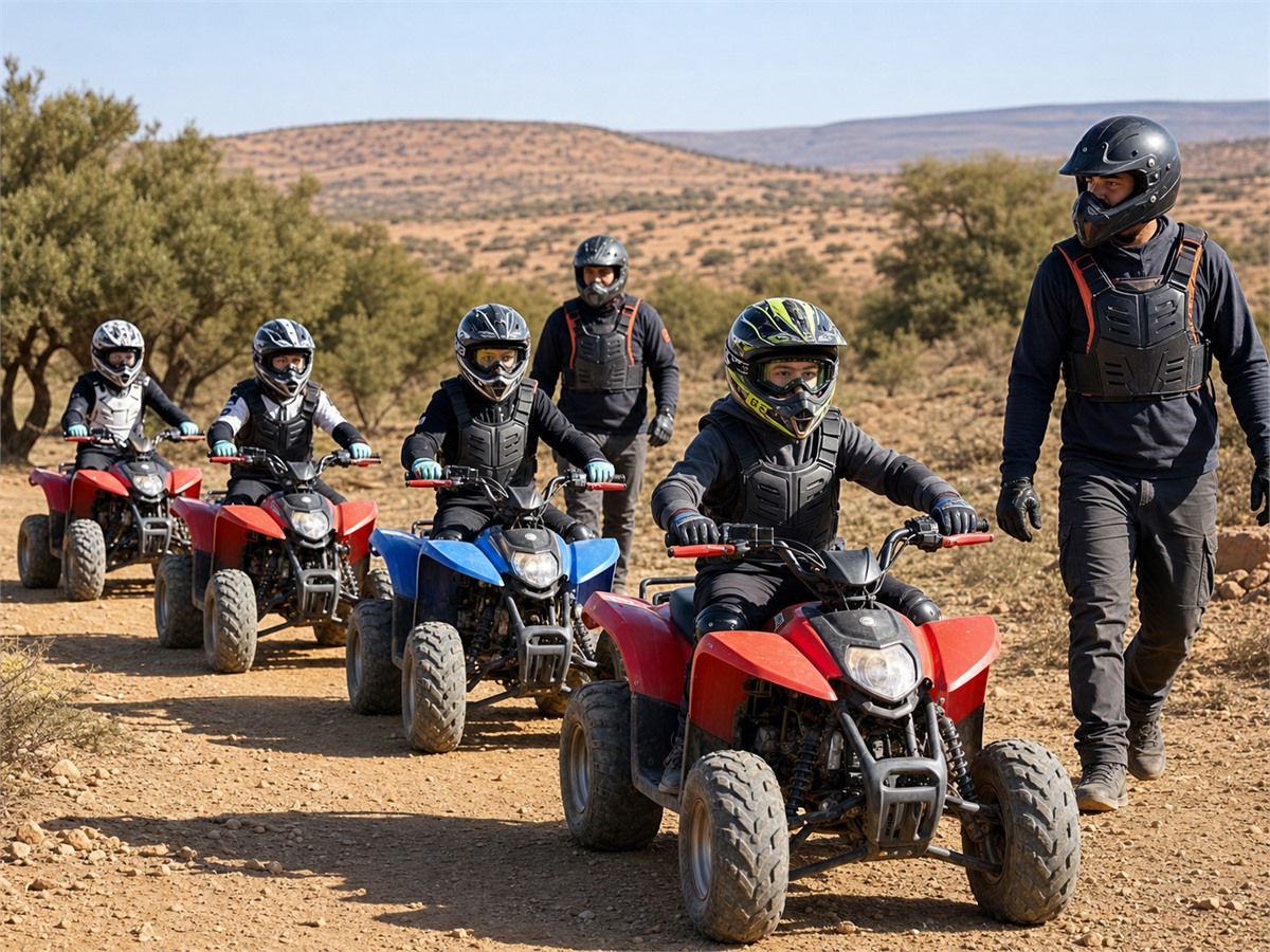 Enfants en sortie quad encadrée